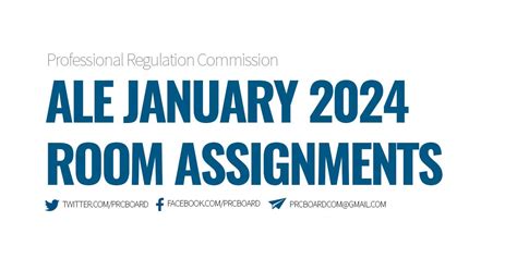 ROOM ASSIGNMENTS: January 2024 Architect Licensure Exam (ALE) .